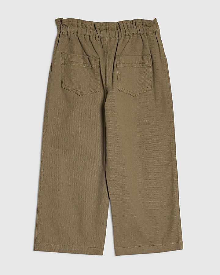 Mini Girls Khaki Wide Leg Jeans