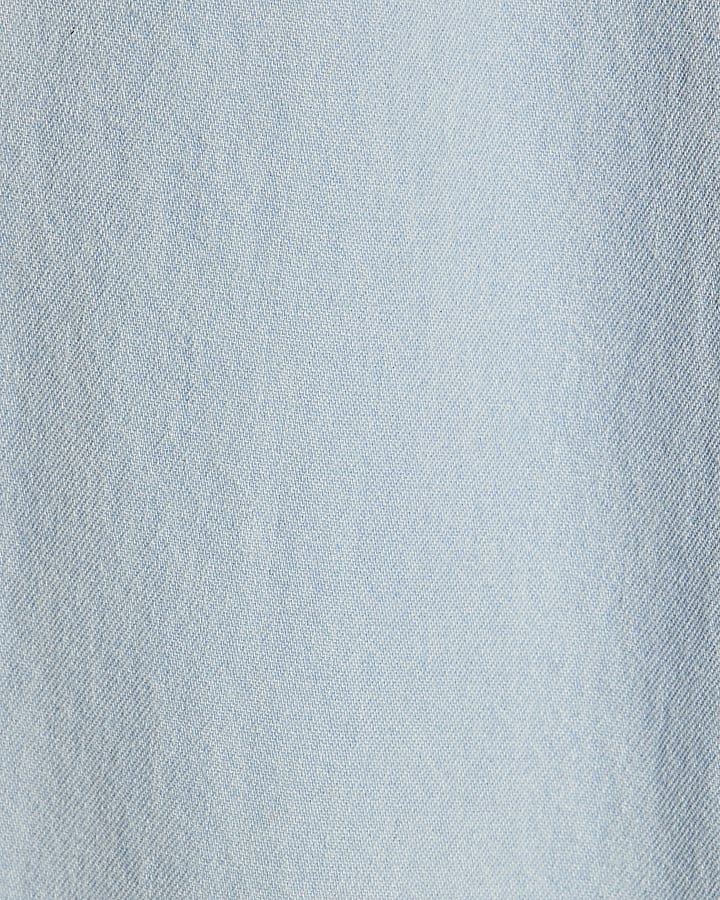 Girls Blue Wide Leg Jeans