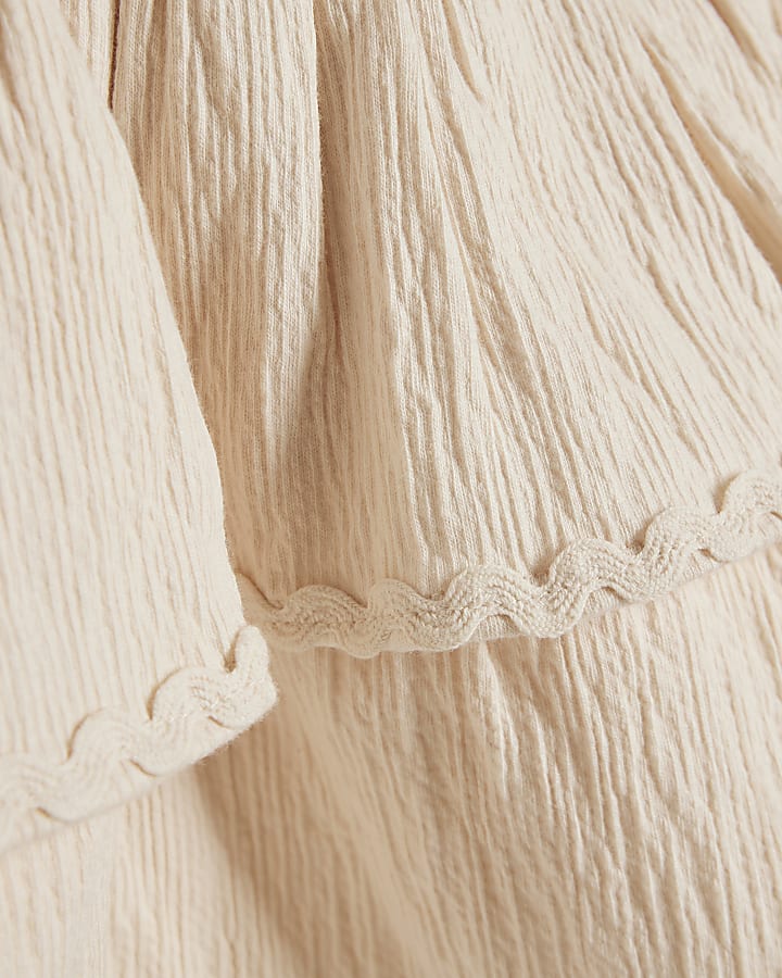 Mini Girls Cream Crochet Flower Dress