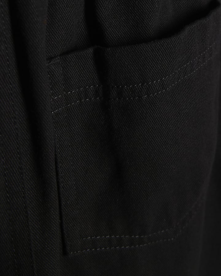 Girls Black Wide Leg Jeans