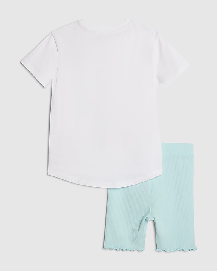 Mini Girls White Bag T-Shirt Set