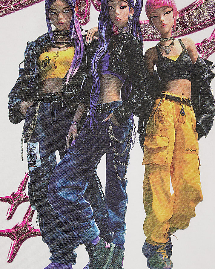 Girls White Soda Pop Girl Group T-Shirt