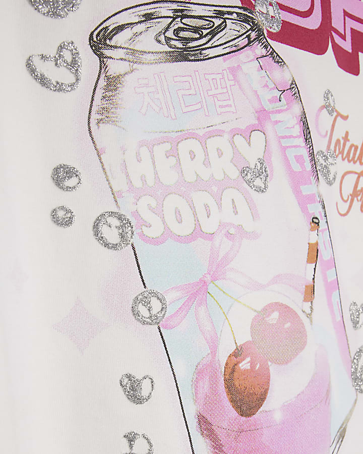 Girls White Cherry Soda T-Shirt