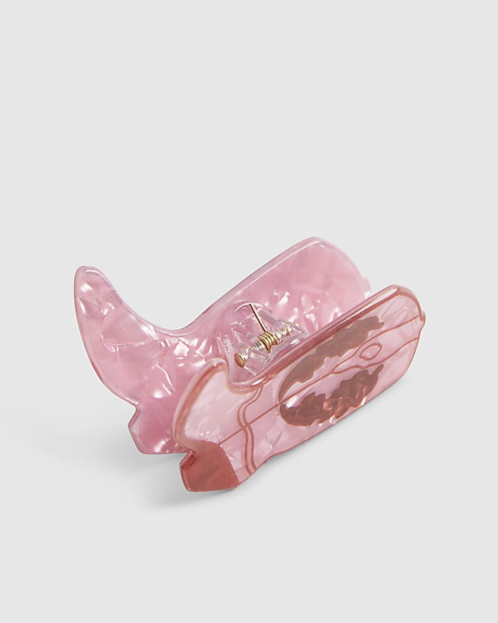 Girls Pink Cowboy Boot Hair Claw Clip