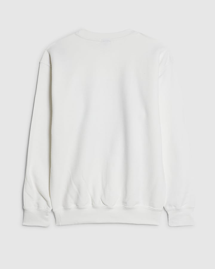 Girls White Soda Pop Girl Cropped Sweatshirt