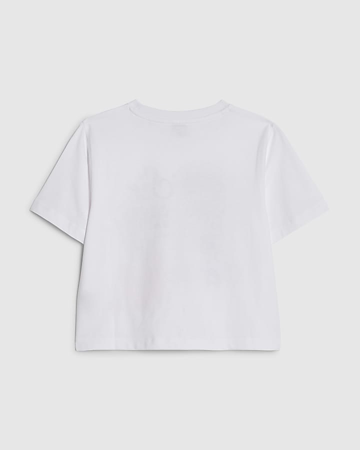 Girls Pink Six Seven 67 Crop T-Shirt