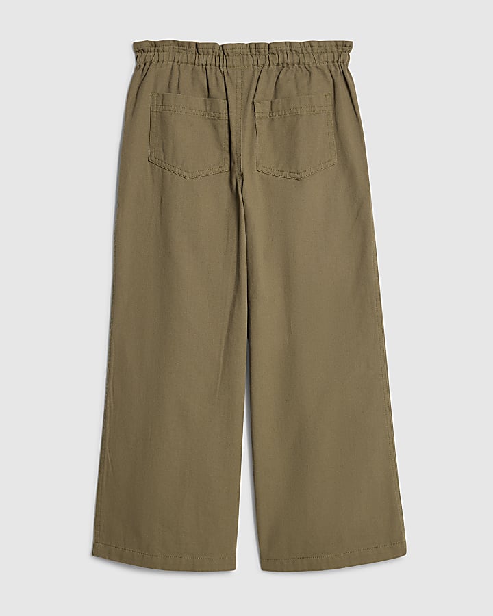 Girls Green Wide Leg Jeans