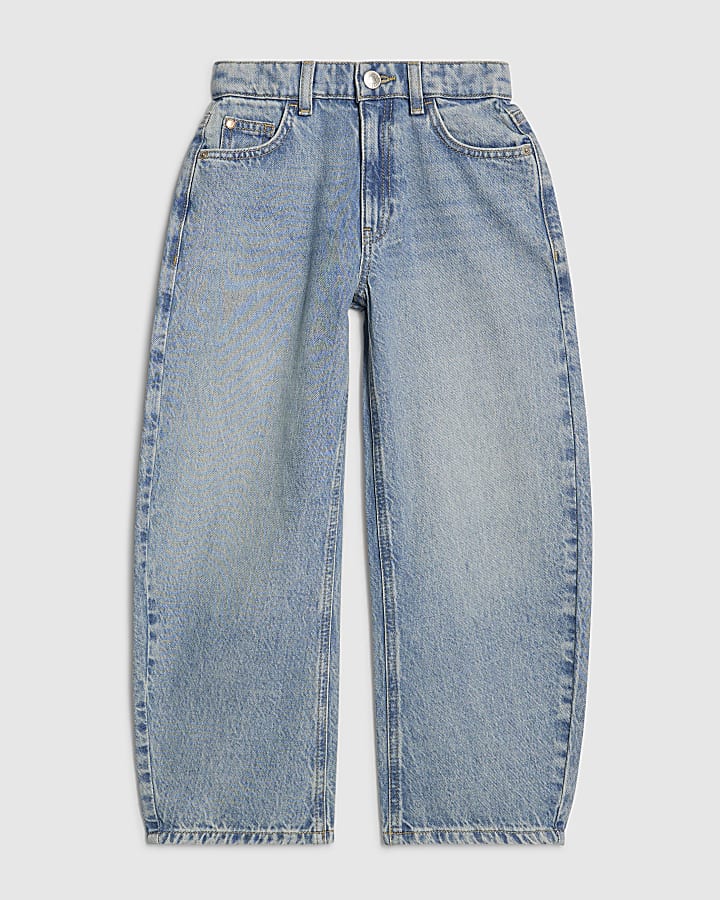 Boys Blue Barrel Leg Jeans