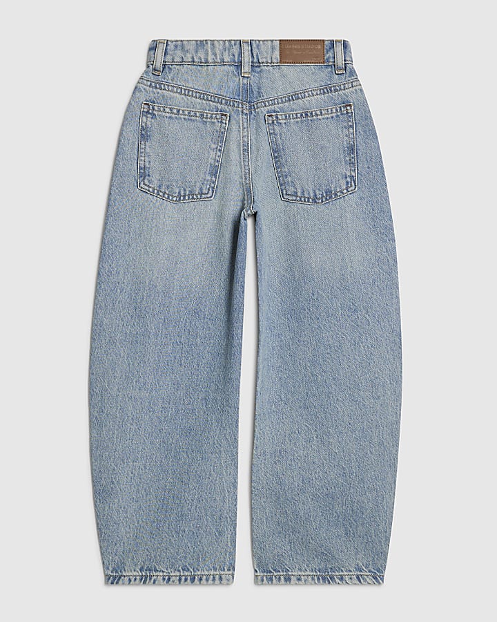 Boys Blue Barrel Leg Jeans