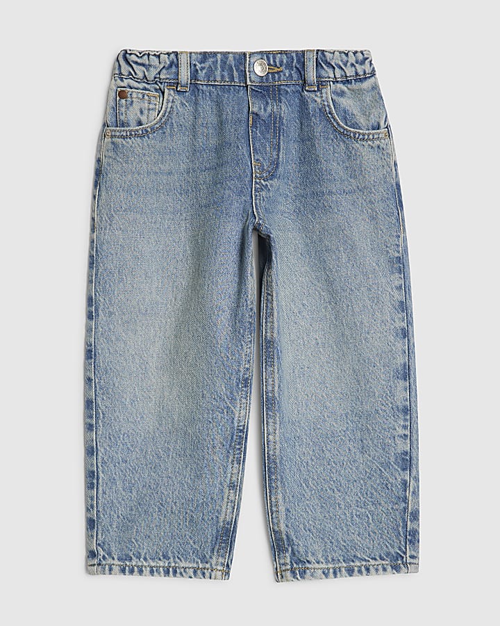 Mini Boys Blue Barrel Leg Jeans