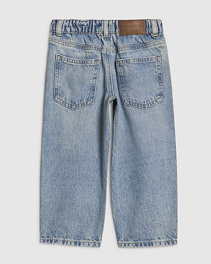 Mini Boys Blue Barrel Leg Jeans