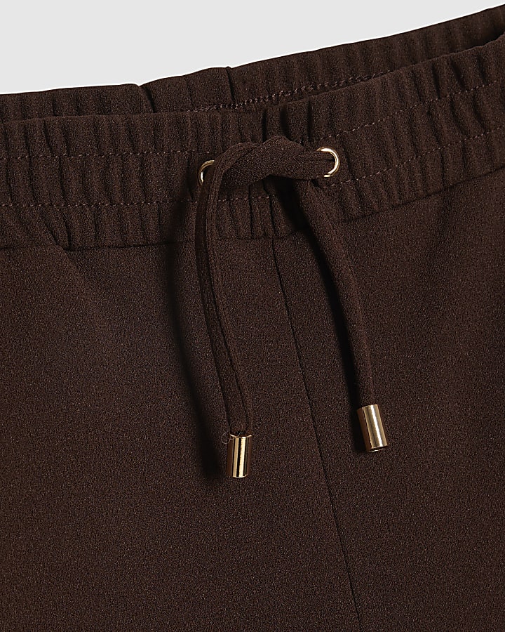 Girls Brown Wide Leg Bow Trousers