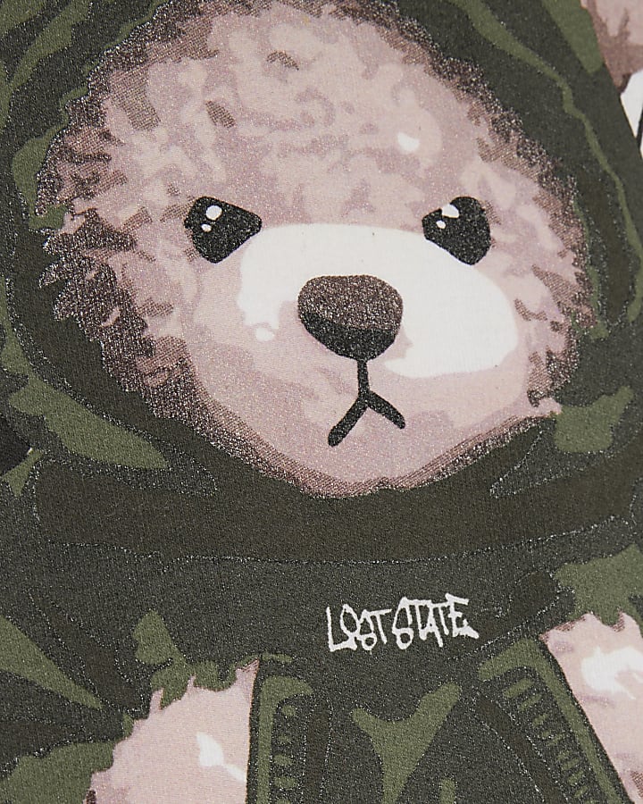 Mini Boys White Grafitti Bear T-shirt