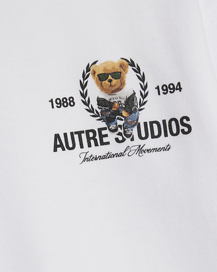Mini Boys White Auture Studios Bear T-Shirt