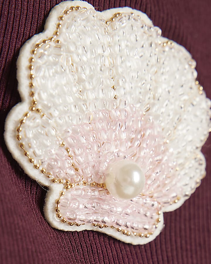 Girls Red Whipstitch Cami Dress