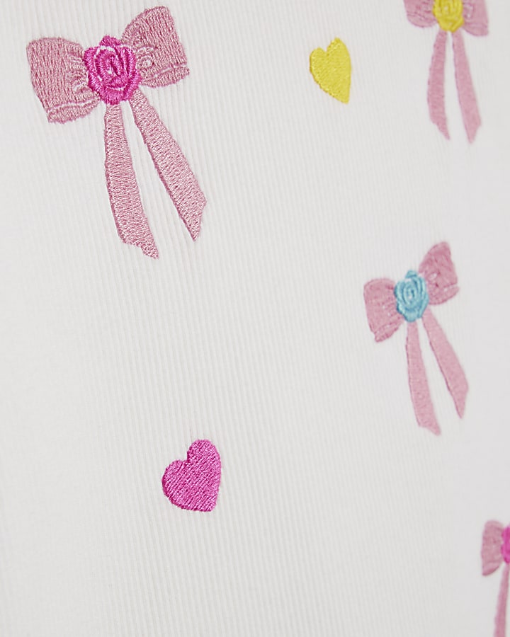 Girls Pink Bow T-shirt and Leggings Set