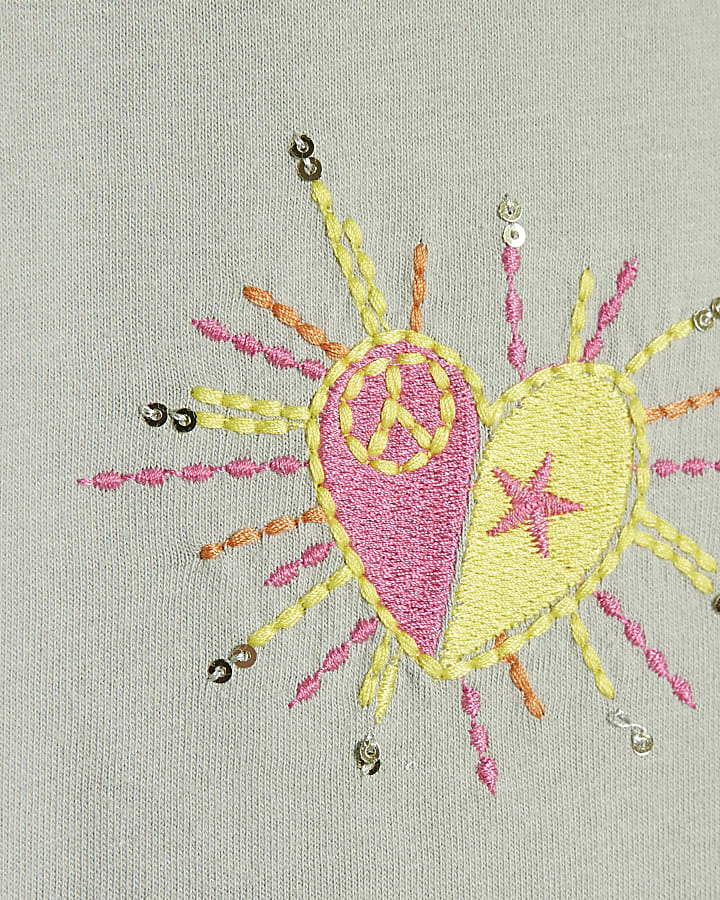 Girls Pink Embroidered Sea You Soon T-Shirt