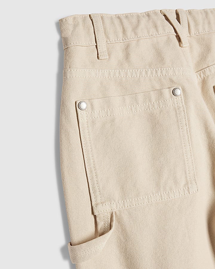 Boys Beige Carpenter Twill Trousers