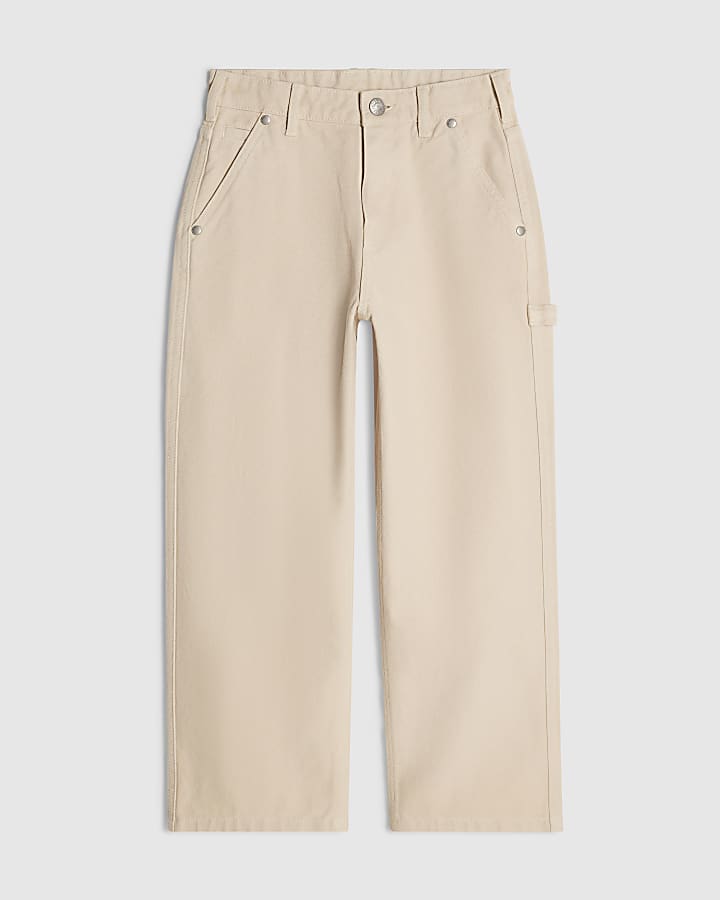 Boys Beige Carpenter Twill Trousers