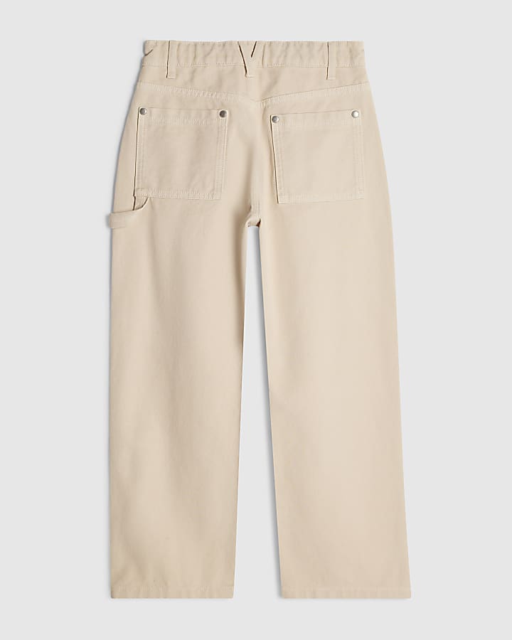 Boys Beige Carpenter Twill Trousers