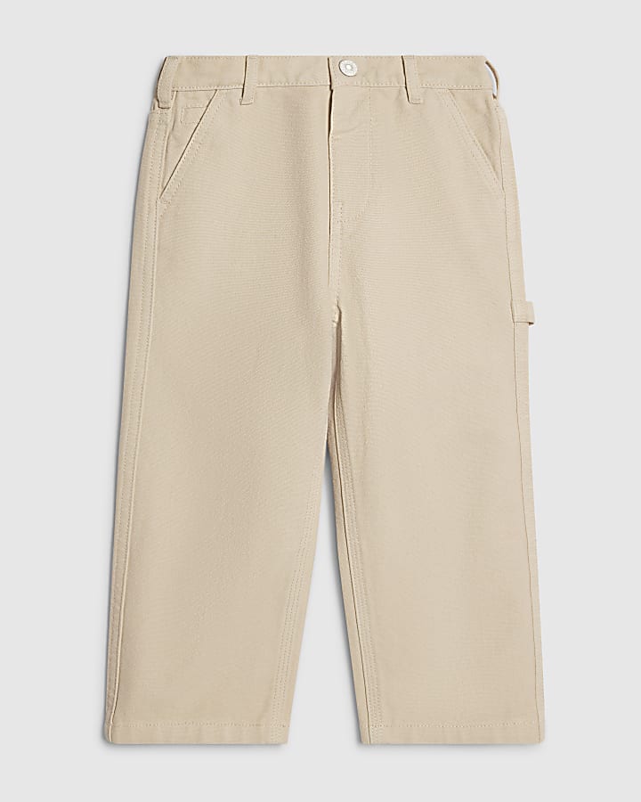 Mini Boys Beige Twill Trousers