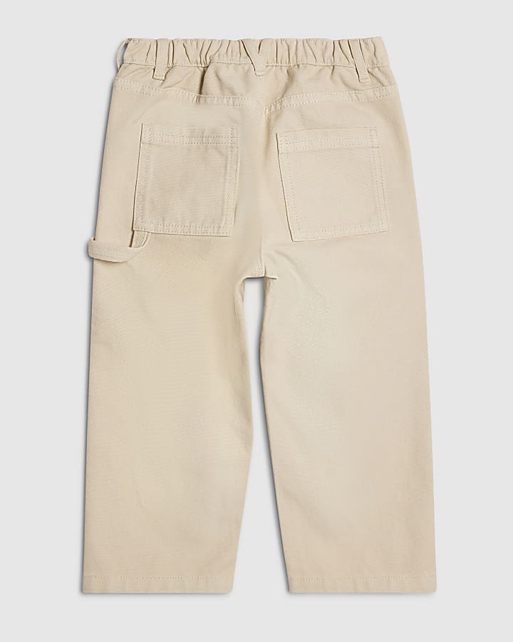 Mini Boys Beige Twill Trousers