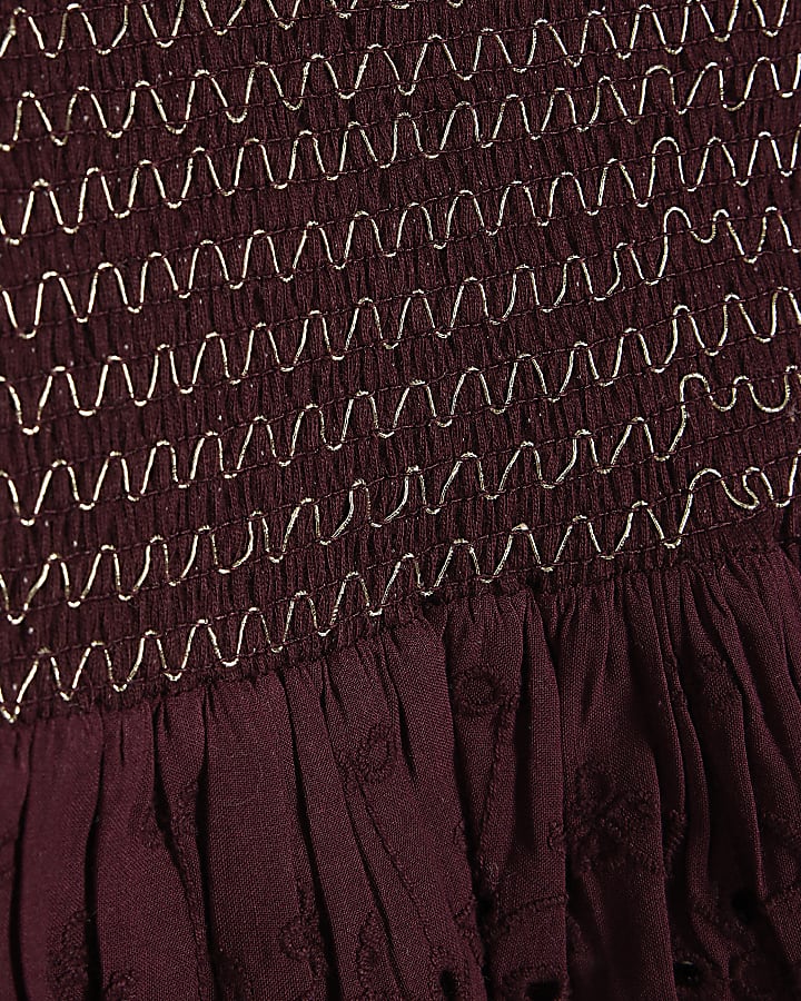 Girls Purple Peplum Top Trousers Set