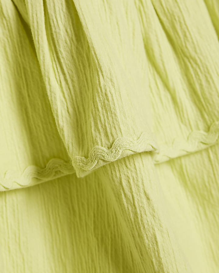 Girls Asymmetric Crochet Flower Dress