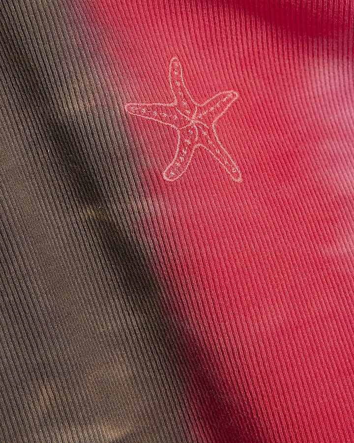 Girls Pink Tie Dye Star Fish Tank Top
