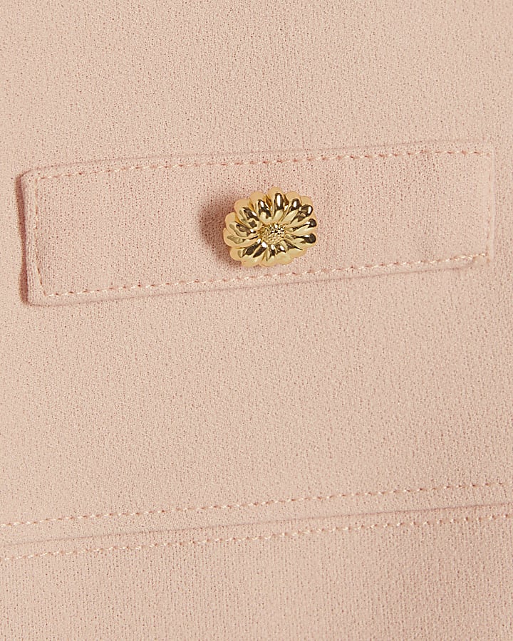 Mini Girls Pink Organza Collar Dress