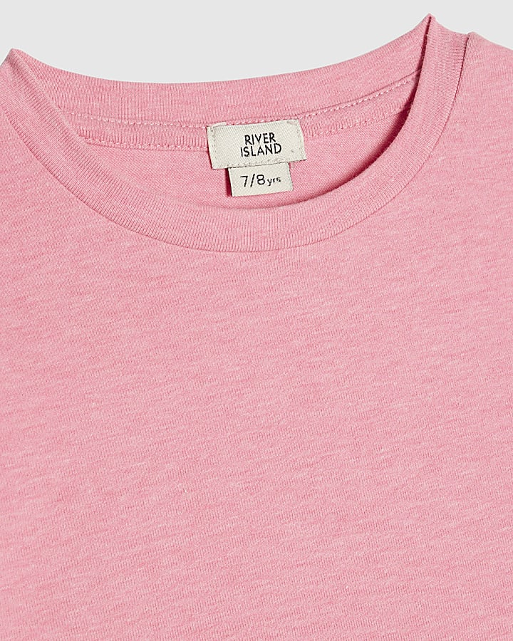 Girls Pink Cut Out Waistband Top