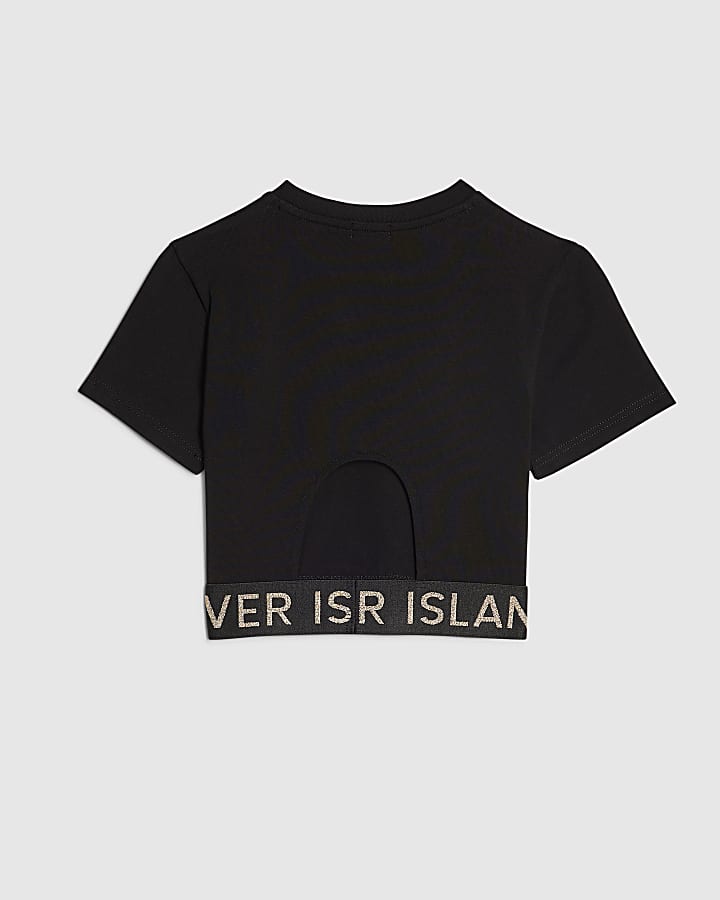 Girls Black Cut Out Top