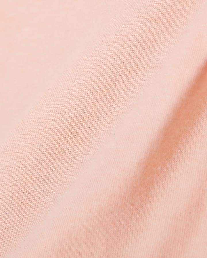 Girls Pink Cut Out RI Waistband Top