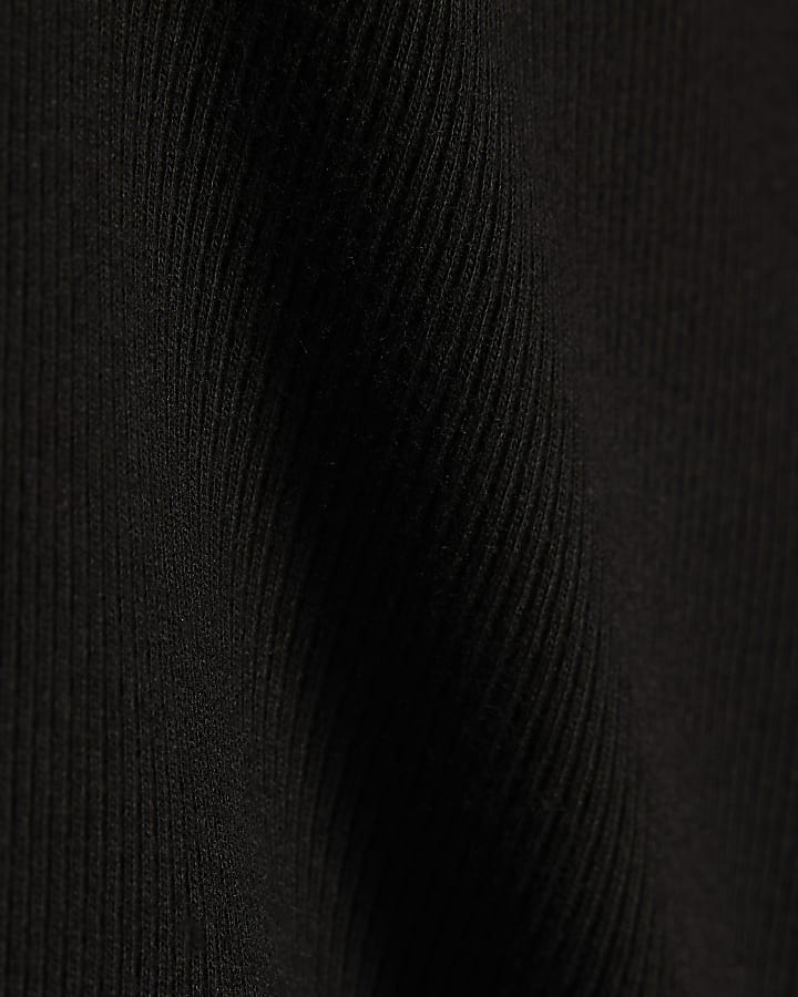 Girls Black Scallop Edge T-Shirt