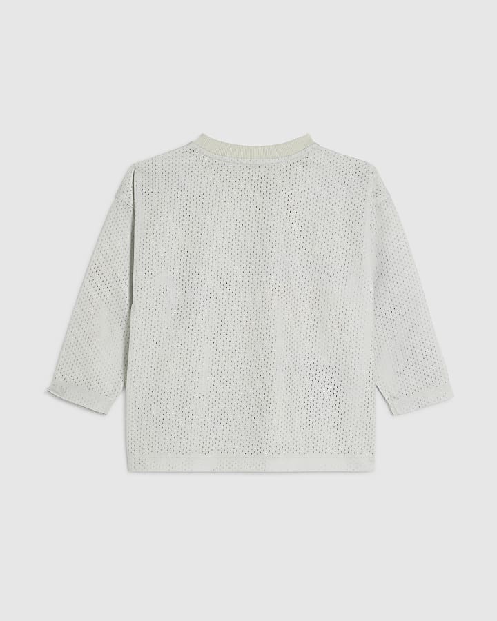 Mini Boys White Mesh Car T-Shirt