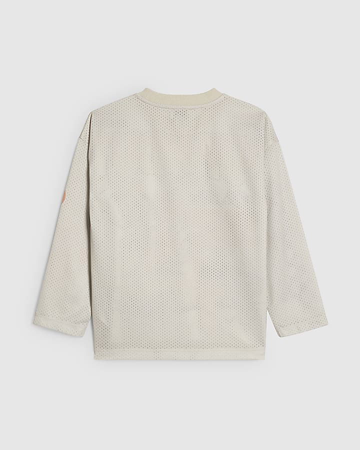 Boys White Mesh Car T-Shirt