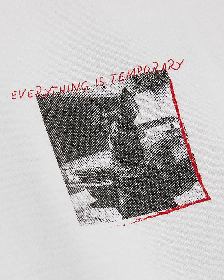 Boys White Photo Dog T-Shirt