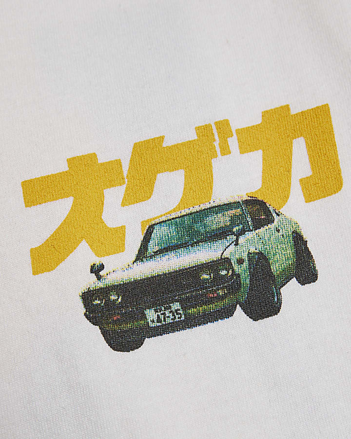Boys White Tokyo Car T-Shirt
