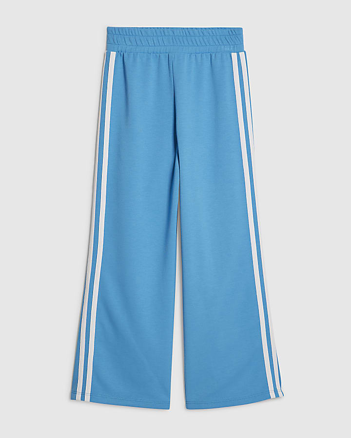Girls Blue Side Stripe Joggers