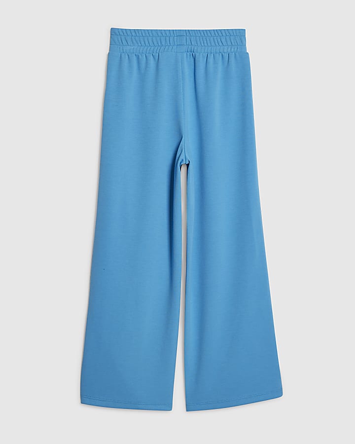 Girls Blue Side Stripe Joggers