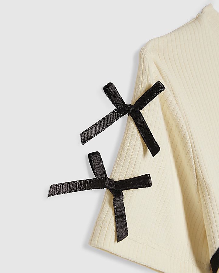 Girls Cream Cut Out Dress