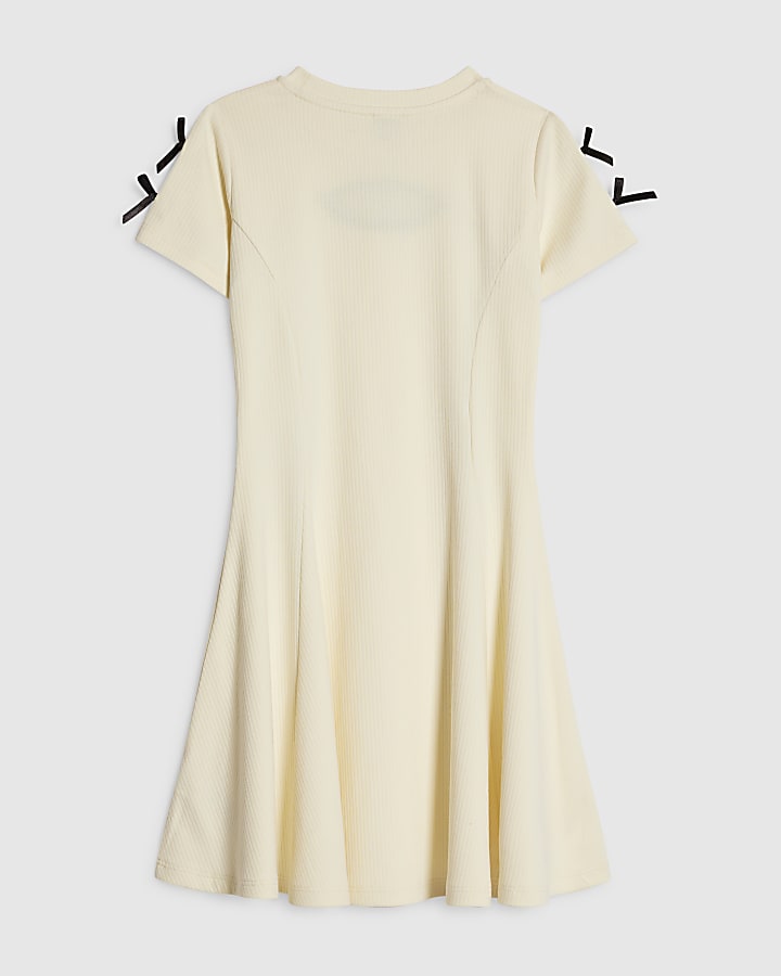 Girls Cream Cut Out Dress