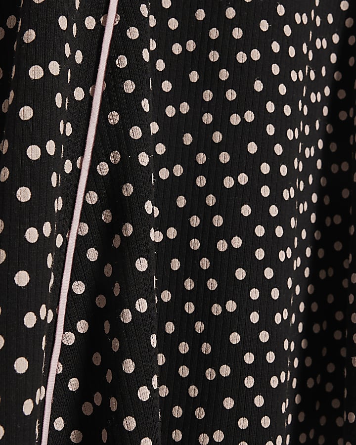 Girls Black Polka Dot Cut Out Dress