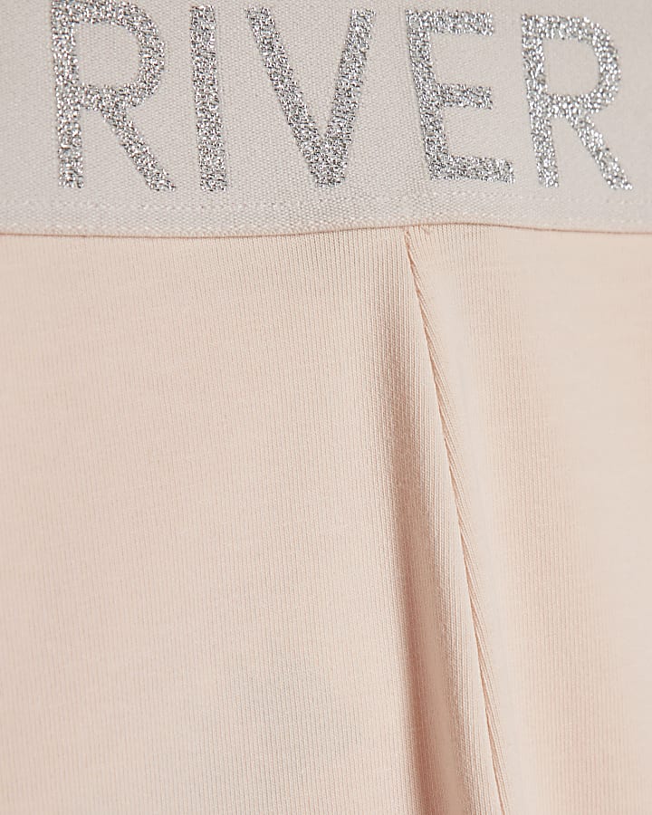 Mini Girls Pink RI Waistband Cycling Shorts