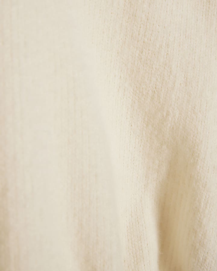 Girls Cream Cosy Bubble Hem Tie Sweatshirt