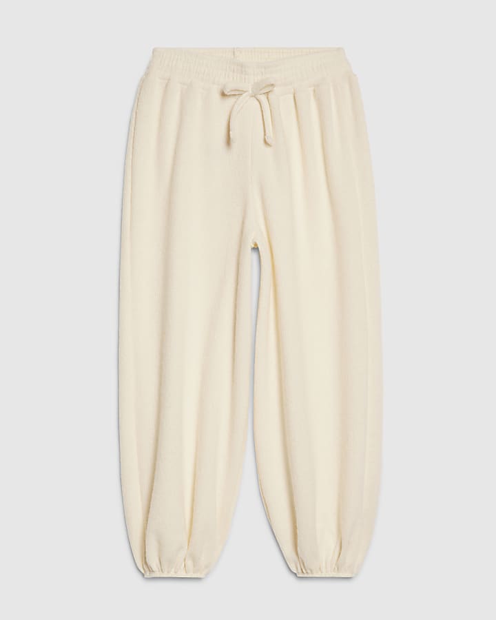Girls Cream Cosy Joggers