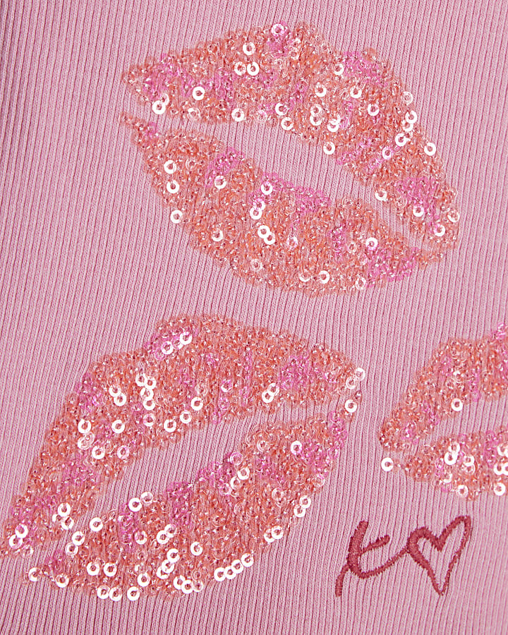 Girls Pink 2 Pack Sequin Tank Tops