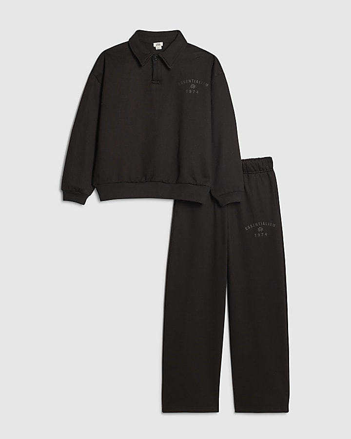 Boys Black Shirt Set