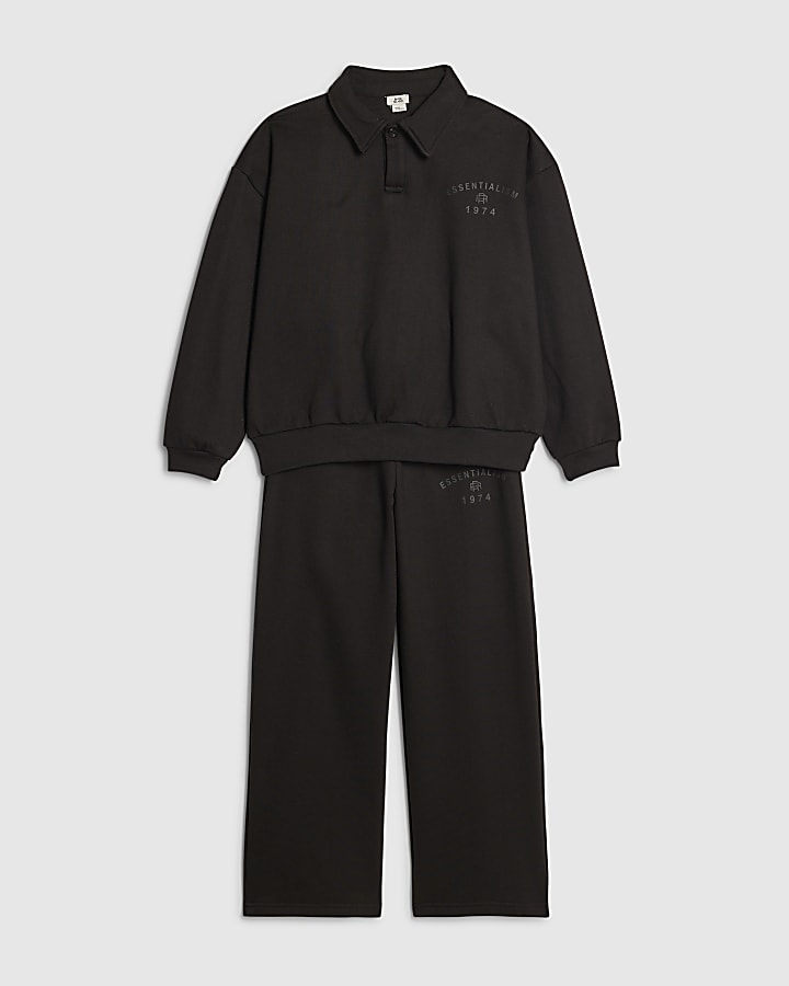 Boys Black Shirt Set