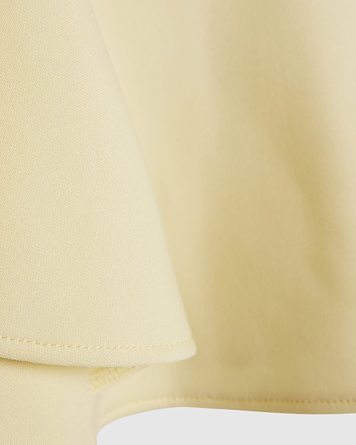 Baby Girls Yellow Frill Sleeve Bow Dress